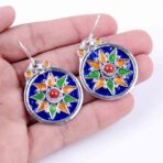 Amazigh_Sousse_Kabyle_earrings_Silver_Enamel_With_Coral_Beads