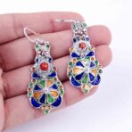 Amazigh_Sousse_Kabyle_earrings_Silver_Enamel_With_Coral_Beads