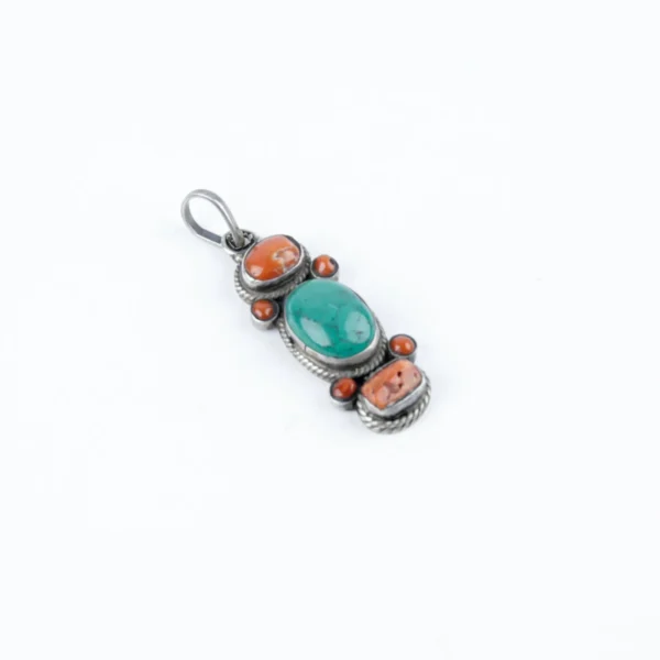 Tibetan-Turquoise-Coral-Pendant