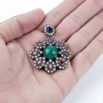 Silver-Hurrem-Sultan-Flower-Gemstones_Pendant
