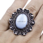 Moroccan Ring, 925 Sterling Silver Real Sleeping Beauty Turquoise Laurel Ring