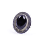 Moroccan Ring, 925 Sterling Silver Vintage Real Black Onyx Gemstone Ring.