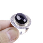 Moroccan Ring, 925 Sterling Silver Vintage Real Black Onyx Gemstone Ring.