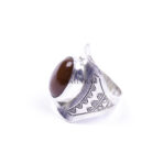 Moroccan Ring, 925 Sterling Silver Vintage Real Red Agate Gemstone Ring