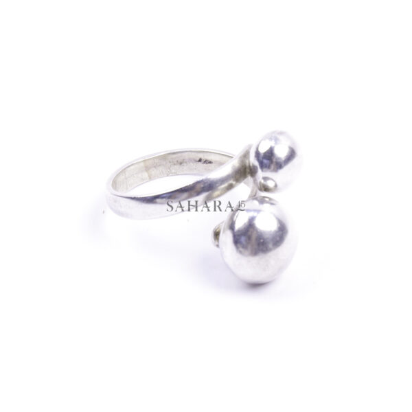 Moroccan Ring, 925 Solid Sterling Silver Double Balls Ring