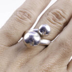 Moroccan Ring, 925 Solid Sterling Silver Double Balls Ring