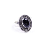 Moroccan Ring, 925 Sterling Silver Vintage Real Black Onyx Gemstone Ring.