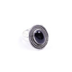 Moroccan Ring, 925 Sterling Silver Vintage Real Black Onyx Gemstone Ring.