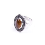 Moroccan Ring, 925 Sterling Silver Vintage Real Red Agate Gemstone Ring