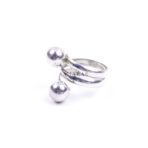 Moroccan Ring, 925 Solid Sterling Silver Double Balls Ring