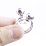 Moroccan Ring, 925 Solid Sterling Silver Double Balls Ring