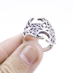 Moroccan Ring, 925 Sterling Silver Vintage Wicker Ring