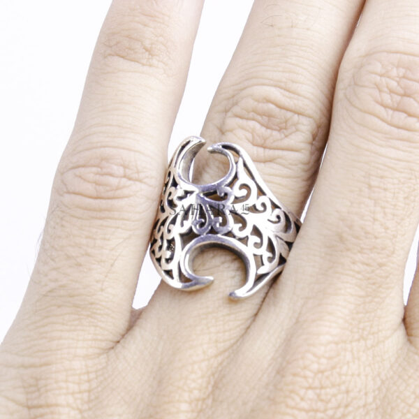 Moroccan Ring, 925 Sterling Silver Vintage Wicker Ring