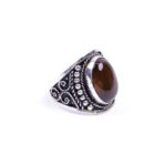 Moroccan Ring, 925 Sterling Silver Vintage Real Red Agate Gemstone Ring