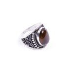 Moroccan Ring, 925 Sterling Silver Vintage Real Red Agate Gemstone Ring