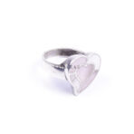 Moroccan Ring, heart shaped ring، 925 Sterling Silver Vintage Real Rose Mother-of-Pearl Leaf Ring