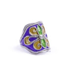 Moroccan enamel Ring, 925 sterling silver Ring, Berber Ring, Kabyle Ring, multi-color ring