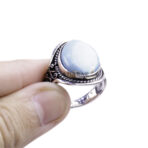 Moroccan Ring, 925 Sterling Silver Real Sleeping Beauty Turquoise Laurel Ring