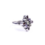 Moroccan Ring, 925 Sterling Silver Real Multi-Color Tourmaline & White Topaz Ring