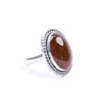 Moroccan Ring, 925 Sterling Silver Vintage Real Red Agate Gemstone Ring