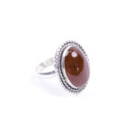 Moroccan Ring, 925 Sterling Silver Vintage Real Red Agate Gemstone Ring