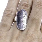 Moroccan Ring, Ring Hamsa Silver Vintage 925 Sterling Hand Size Moroccan And Handmade Filigree