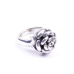 Moroccan Ring, 925 Sterling Silver Vintage Rose Floral Ring