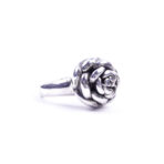 Moroccan Ring, 925 Sterling Silver Vintage Rose Floral Ring