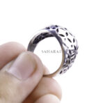 Moroccan Ring, 925 Sterling Silver Vintage Wicker Ring