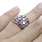 Moroccan Ring, 925 Sterling Silver Vintage Wicker Ring