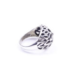 Moroccan Ring, 925 Sterling Silver Vintage Ornate Floral Oxidized Ring