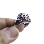 Moroccan Ring, 925 Sterling Silver Vintage Ornate Floral Oxidized Ring