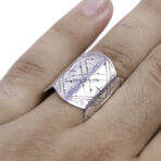 Moroccan Ring, Handmade Moroccan silver ring with hand engraved Tuareg Berber symbols