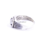 Moroccan Ring, 925 Sterling Silver Vintage Clear Crystal Ring