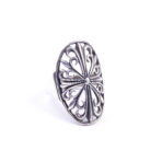 Moroccan Ring, 925 Sterling Silver Vintage Ornate Floral Oxidized Ring