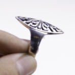 Moroccan Ring, 925 Sterling Silver Vintage Ornate Floral Oxidized Ring