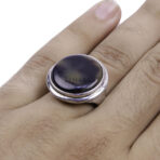 Moroccan Ring, 925 Sterling Silver Vintage Real Black Onyx Gemstone Ring.