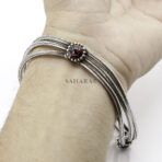 Red Garnet women's Bracelet, Bracelet Chain, Handmade Bracelet, 925 Sterling Silver