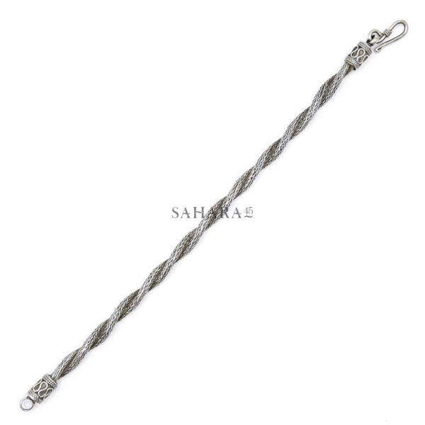 Twisted Rope Link Bracelet, Handmade Bracelet Modernist, 925 Sterling Silver