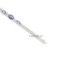 Chalcedony Gemstone Purple Bracelet Link, Handmade Bracelet Link, 925 Sterling Silver