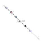 Mother of Pearl MultiColor Gemstone Link Bracelet, Handmade Link Bracelet, 925 Sterling Silver