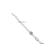 Pink Gemstone Chain Chalcedony Link Bracelet Handmade, 925 Sterling Silver