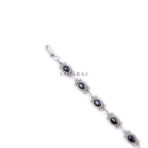 Real Black Onyx Gem Oval Fancy Link Bracelet Handmade, 925 Sterling Silver