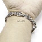 925 Sterling Silver Filigree Floral Link Bracelet Link Handmade Bracelet