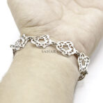 Flower Filigree Bracelet Link, Handmade Bracelet Adjustable, 925 Sterling Silver