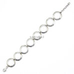 Multi-Circle Design Link Bracelet, Handmade Bracelet Adjustable, 925 Sterling Silver