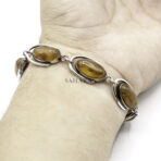 Amber Bracelet Link, Bracelet Handmade, Handcrafted Link Bracelet, 925 sterling silver