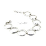 Multi-Circle Design Link Bracelet, Handmade Bracelet Adjustable, 925 Sterling Silver