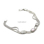 Real Chalcedony Gem Pink Bracelet Link, Handmade Bracelet, 925 Sterling Silver