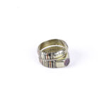 Tuareg Ring With Chevron Bead, Nordic Gold Handmade Artisan Vintage Copper Ring